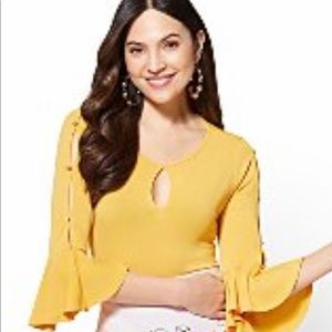New York & Company Keyhole Front Blouse